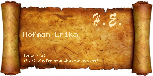 Hofman Erika névjegykártya
